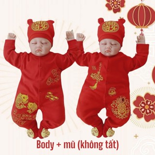 Bodysuit Body tết dài tay cho bé trai bé gái Body diện tết tài lộc bộ quần áo mặc năm mới SLT179
