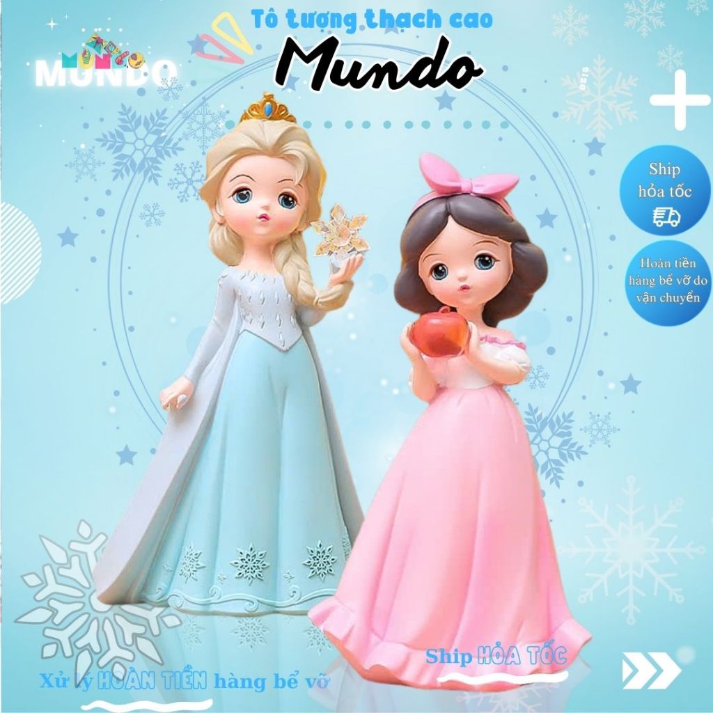 [MUNDO] Tô Tượng Thạch Cao Công Chúa Elsa / Bạch Tuyết SIZE XXL – Tượng Tô Màu Disney Decor DIY