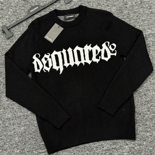 Áo len dài tay sweater nam nữ Dsq2 ngực dệt chữ d2 la mã basic
