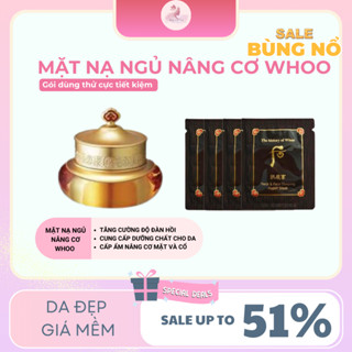 5 Gói sample Mặt nạ ngủ nâng cơ cho mặt và cổ Whoo Gongjinhyang Neck & Face Sleeping Repair Mask 2,5ml