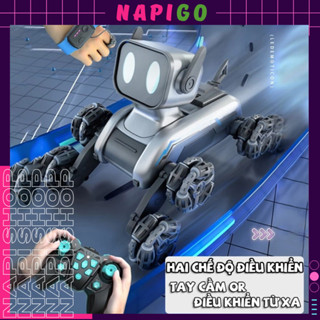 Đồ Chơi Robot Chó Thông Minh Điều Khiển Từ Xa Napigo Siêu Cute, 8 Bánh Di Chuyển Trên Nhiều Địa Hình