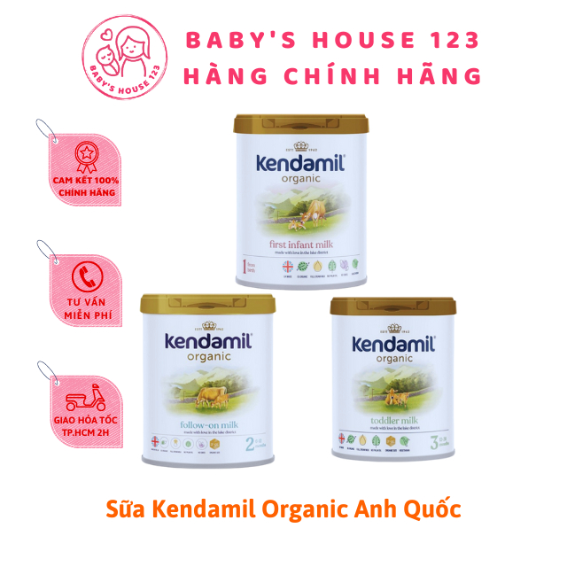 (Nguyên thùng) Sữa Kendamil Organic Số 1, 2 ,3 - Hộp 800g