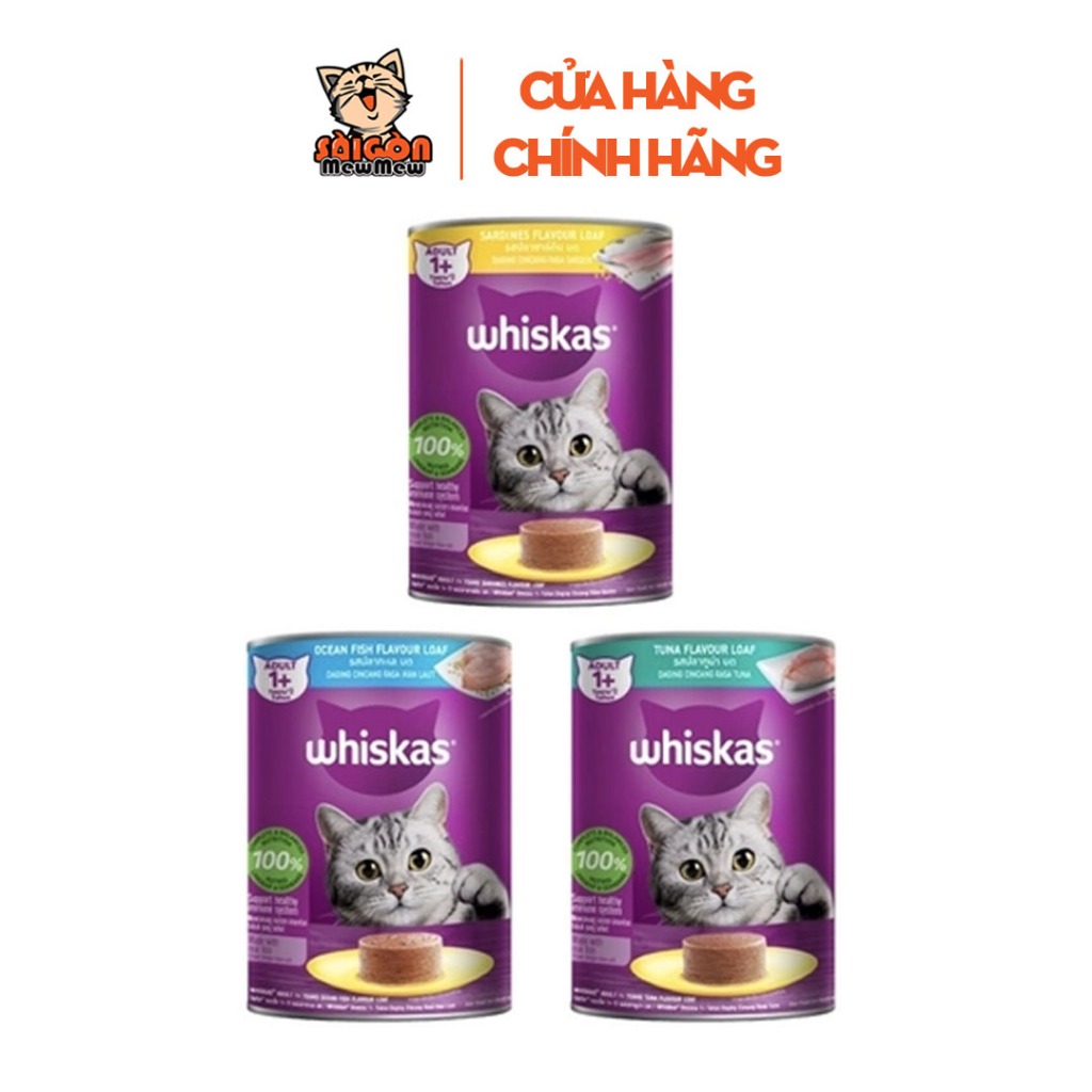 Pate WHISKAS cho mèo lon 400gr