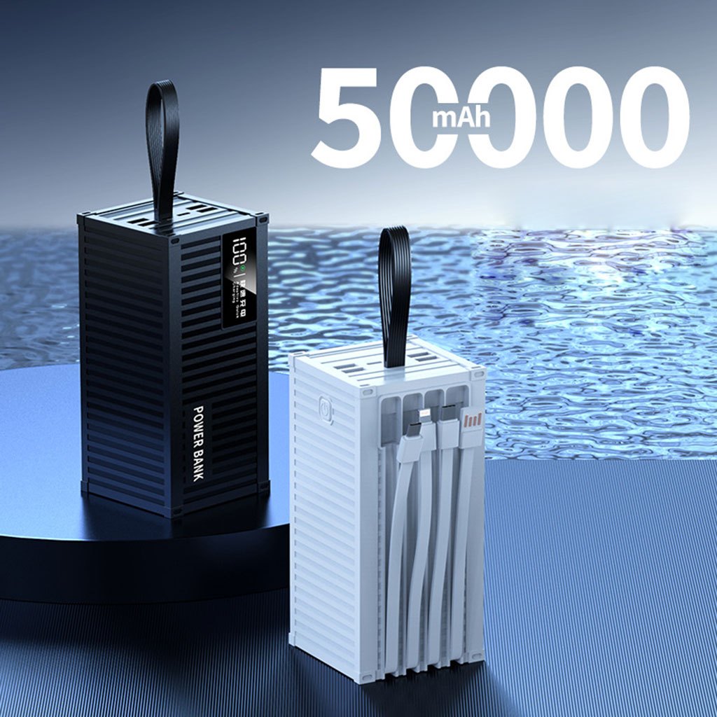 Sạc dự phòng CONTAINER 50.000MAH kèm dây sạc nhanh 4 đầu, sạc nhanh PD 120W - AUDIO365