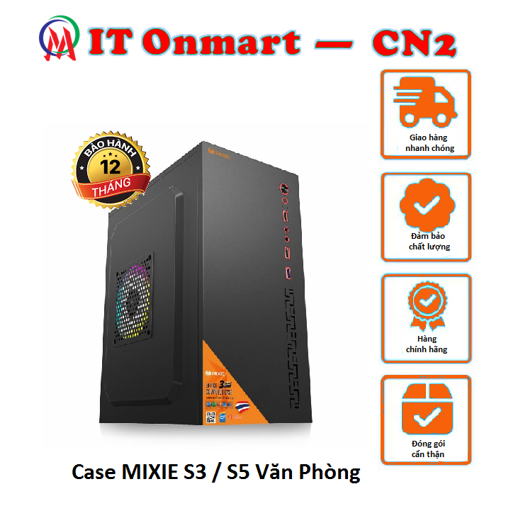 Vỏ Case máy tính văn phòng MIXIE S3 S5 khung sắt hỗ trợ main M-ATX - Hàng chính hãng