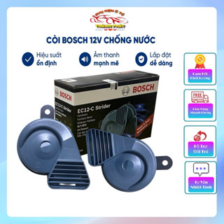 Còi sên ô tô chống nước  BOSH chính hãng 2 giắc điện 12V - Kèn sò BOSCH mã 0986AH0220 cho xe hơi