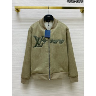  Áo khoác Nam LV họa tiết phong cách trẻ trung chất da 2 lớp lót lông form chuẩn 