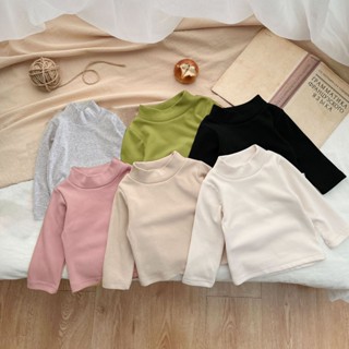 Áo Giữ Nhiệt Cho Bé Trai, Bé Gái Basic Chất Liệu Bozip Trơn Cổ Cao 3 Phân - BabyBoo - PiBo - GN3PBO