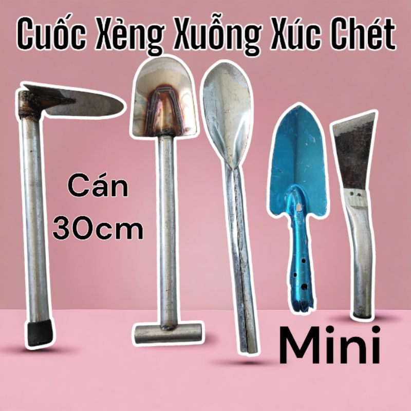 Combo 5 món dụng cụ làm vườn inox bộ mini 40cm
