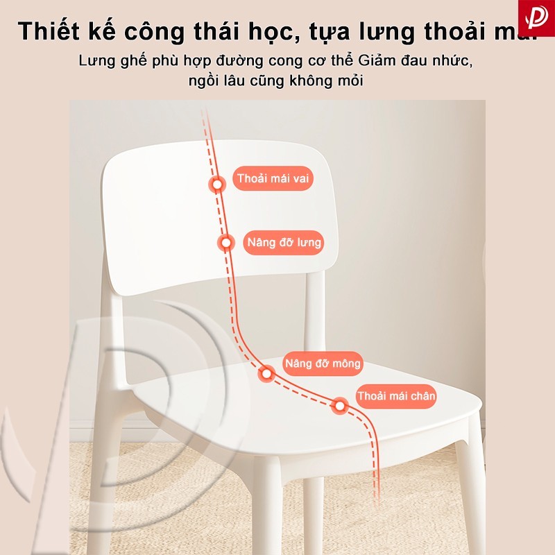 【Giảm 30%】Ghế Nhựa Tựa Lưng Xếp Chồng Gọn Ghế Ăn Nhiều Màu Quán Cafe Nhà Hàng Ngoài Trời | BigBuy360 - bigbuy360.vn