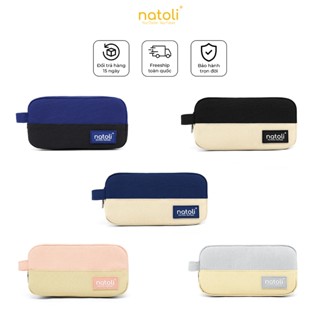 Bóp viết nhiều ngăn NATOLI, hộp bút cute chống nước đựng bút đa năng - BST Simple Duo Pen Case T23