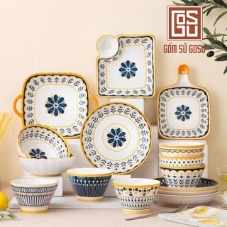  Bộ Bát Đĩa Thổ Cẩm Nordict Thương Hiệu Gosu Men Sáng Mịn Đẹp Loại 1 