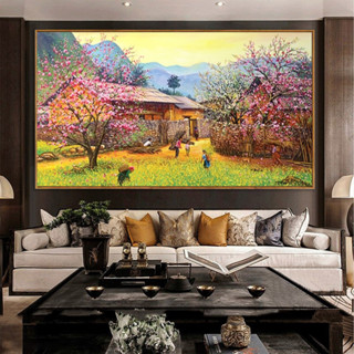 Tranh Phong Cảnh Tây Bắc Halo Decor - Tranh Treo Tường Phòng Khách, Phòng ngủ - K.Thước từ 60*120