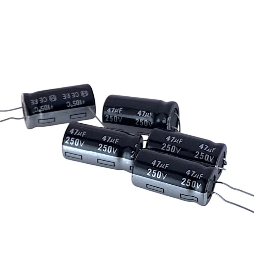 Combo 10 Tụ Hoá 47uF 250V Phân Cực – Tụ Lọc Nguồn Dạng Cắm – Loại Tốt