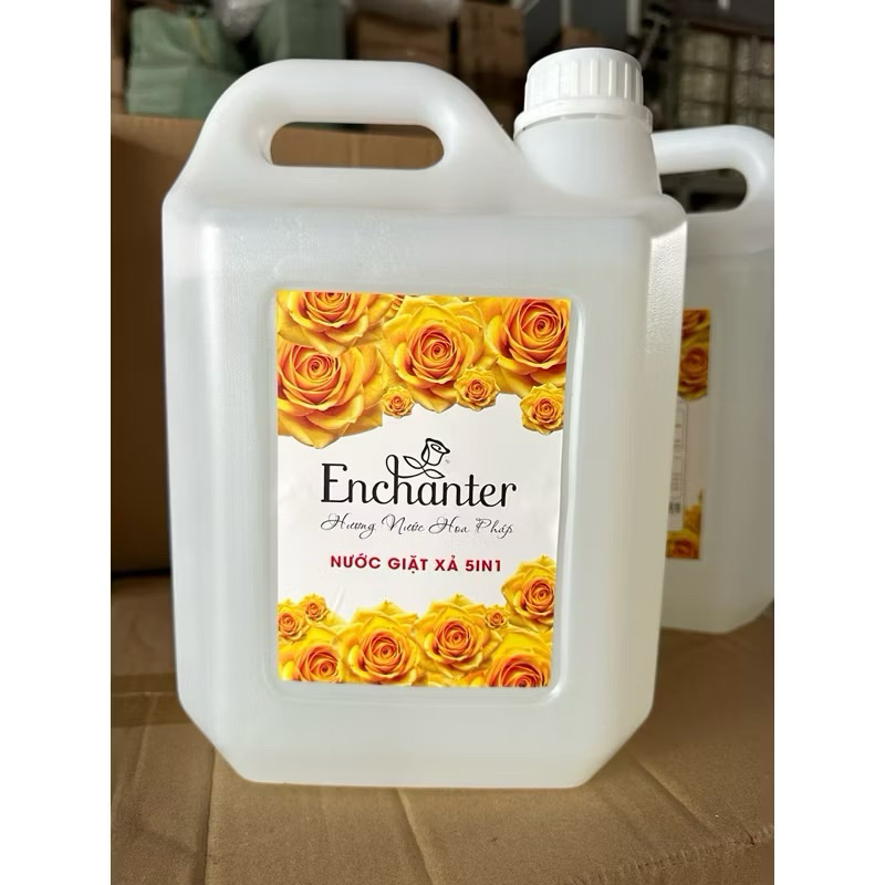 Nước Giặt Xả 5 in 1 Enchanter can 5 lít Hương Nước Hoa - Siêu Đậm Đặc - Lưu Hương Lâu