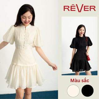 REVER Đầm dự tiệc tiểu thư vintage cổ điển thanh lịch tay bồng chân váy xèo trendy LOWA DRESS