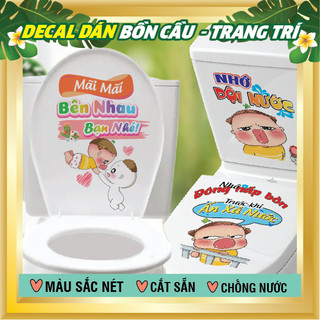  Miếng dán decal dán Toilet dán trong phòng nhà vệ sinh dán nắp bồn cầu chống nước không bay màu 