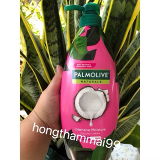dầu gội + xả Palmolive dưỡng ẩm bổ sung từ sữa dừa 600ml (chai màu hồng)
