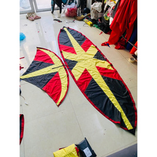 Áo diều xương cá, may gấp mép. vải caro. xỏ khung 3m