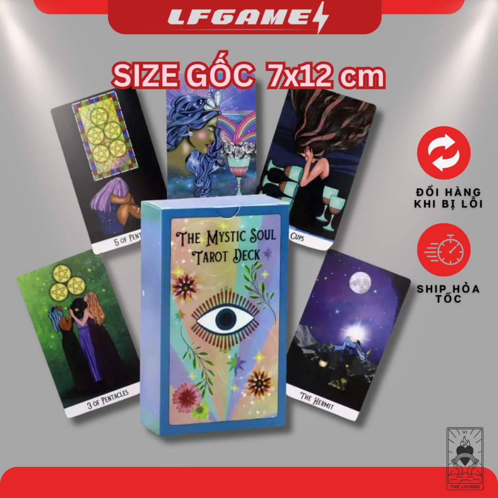 [SIZE GỐC+Tặng đá] Bài Tarot MYSTIC SOUL TAROT Fullsize 7x12 78 lá bài oracle