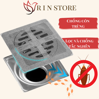 Lưới Lọc Rác Chống Tắc Set 10 Miếng Lọc Rác Nhà Tắm Miệng Cống Thoát Nước Chặn Côn Trùng 10x10cm RIN