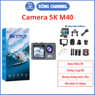  Camera Hành Trình Xe Máy 5k - M40 Giá Rẻ - Chống Rung EIS Mượt Mà Có Màn Hình Selfie Phía Trước 