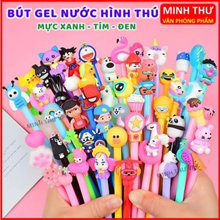 Bút bi gel màu mực tím /đen / xanh hình thú ngộ nghĩnh dễ thương nhiều mẫu giá rẻ làm quà tặng học sinh , sinh viên