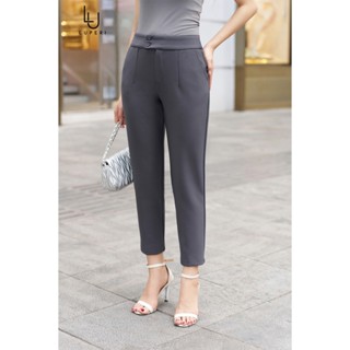 Quần Legging Nữ Baggy Lót Nỉ Luperi LU4LG03 2 Cúc Lệch Kéo Khóa Trước Cạp Lưng Chun Dày Dặn Ấm Áp Co Giãn Tốt