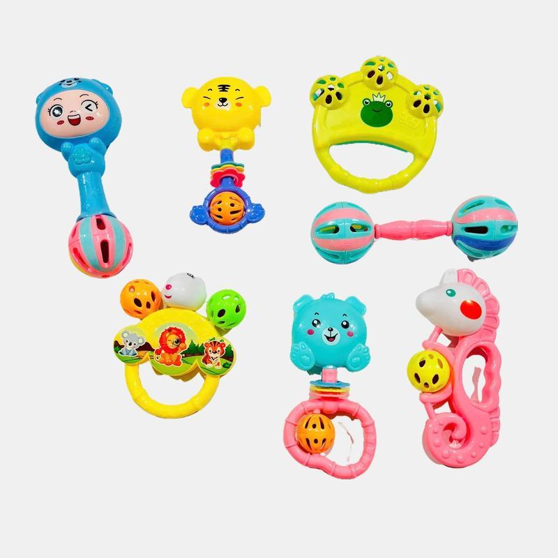 Bộ đồ chơi xúc xắc 7 món hình thú phát nhạc vui nhộn kích thích vận động và giác quan cho bé, an toàn cho trẻ