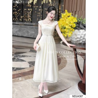 Váy Tiểu Thư K1-D1-1 MDU4048 Chất Tơ Óng Phối Ren Ngực Tinh Tế Dáng Xòe Từ MDU