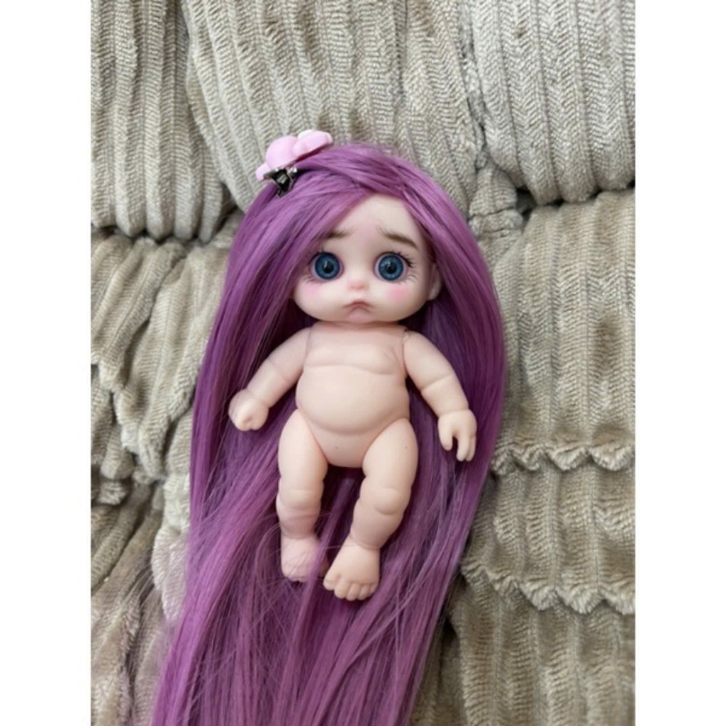 Búp Bê 5 inch tóc uốn xoăn (Nhựa tái sinh) Silicon mềm Baby Dolls-búp bê trẻ em đã makeup
