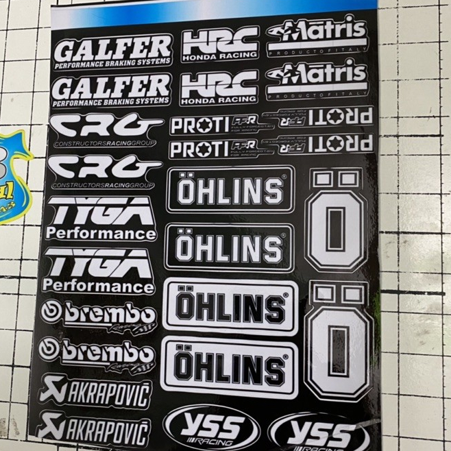 Tem LOGO STICKER trắng đen