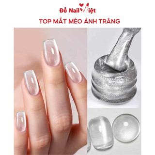 Top mắt mèo ánh trăng trắng siêu mịn kết hợp thạch gel chai 15ml-ĐỒ NAIL VIỆT