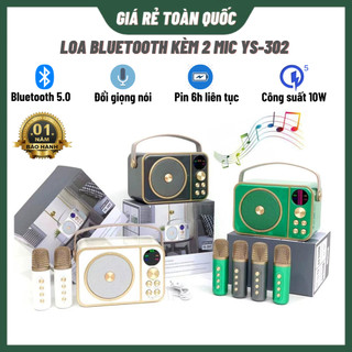  Loa Bluetooth YS 302 Loa Kẹo Kéo Có Mic Hát Hỗ Trợ Khe Cắm Thẻ Nhớ Nghe Đài FM Siêu Hay 