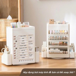 Hộp bút xoay 360 °, Hộp bút kích thước lớn, Hộp bút nhiều Ngăn, Thẻ nhiệm vụ sinh viên, có thể đặt điện thoại di độngMới