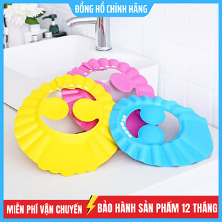 Mũ gội đầu chắn nước bảo vệ tai và mắt hình vương miện, nón tắm có thể điều chỉnh vòng đầu