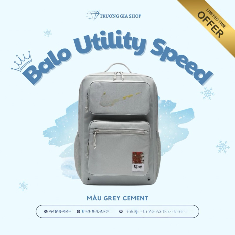 Balo thể thao Utility Speed mang được laptop 22inh có đệm quai khí 2024