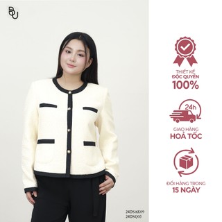 Áo khoác tweed viền đen BIGSIZE (55kg đến 95kg) – 24DSAK09 - [BUstu Bigsize]