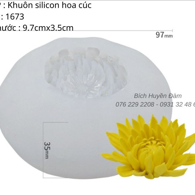 KHUÔN SILICON HOA CÚC 1673