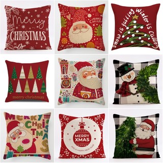   70 MẪU  Vỏ gối sofa vải lanh hoạ tiết GIÁNG SINH NOEL vỏ gối vuông kích thước 45x45cm 
