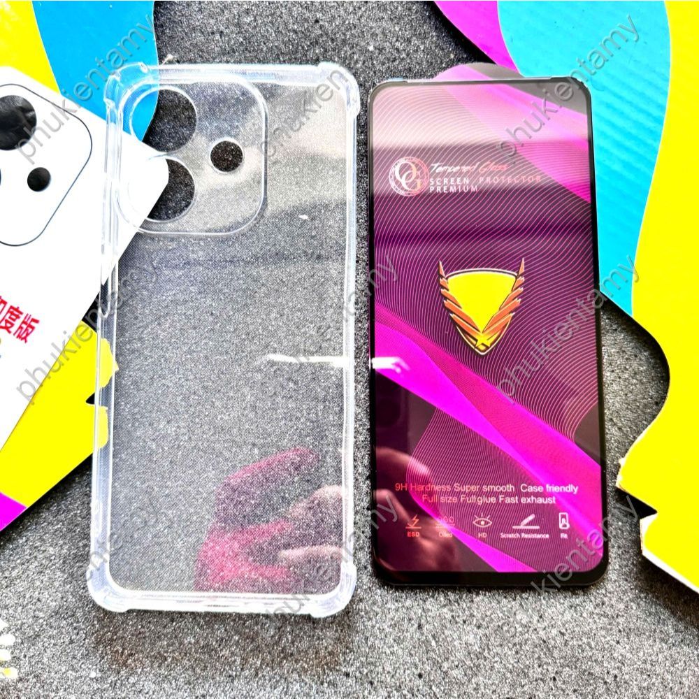 OPPO A3X 5G / A3X 4G / A3 4G - Ốp Lưng TPU Trong Chống Sốc và Kính Cường Lực Full Màn Hình OG