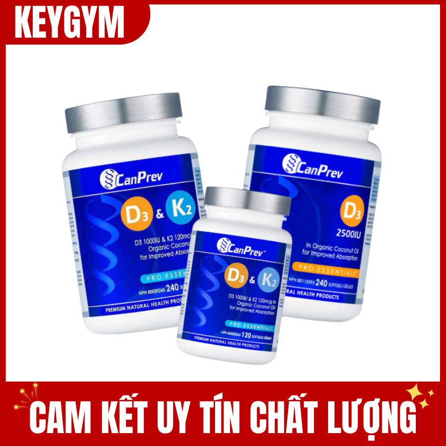 [KEYGYM] Thực Phẩm Bổ Sung Canprev D3K2 - D3, viên nang dầu dừa tăng khả năng hấp thu - KEYGYM