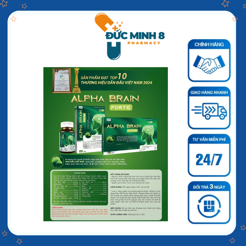 (Chính hãng) Bổ não Alpha Brain Forte