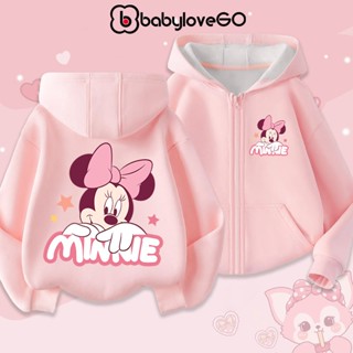  Áo khoác nỉ bé gái BabyloveGO áo khoác hoodie chất nỉ 2 da dày dặn ấm áp in hình Mickey đáng yêu 