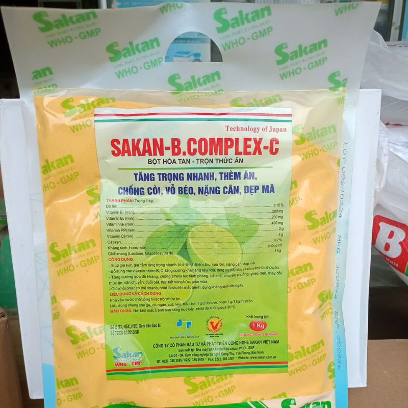 SK B.complex-C gói 1kg cho gà vịt, lợn: Tăng trọng nhanh, thèm ăn, chống còi, vỗ béo.