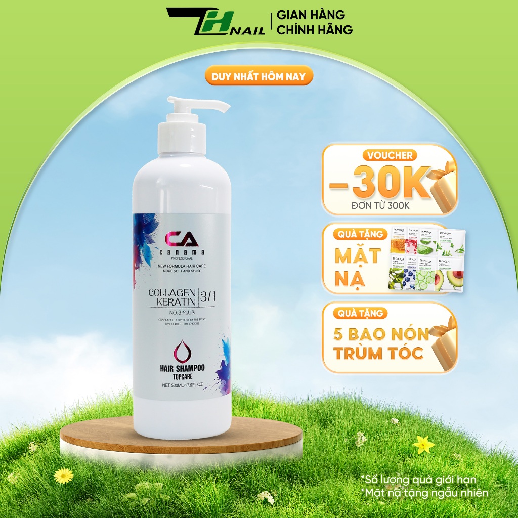 Dầu Gội CANAMA Hair Salon Cho Tóc Khô Xơ Hư Tổn, Ngăn Rụng Tóc, Kích Thích Mọc Tóc/ Chai 500ml