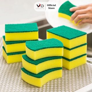 Miếng Cọ Rửa Chén Bát Xanh Vàng ( đi đơn từ 20k) – Miếng Bọt Biển Cọ Rửa Xoong Nồi, Bát Đĩa, Tiện Dụng, Dễ Vệ Sinh