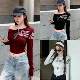 ÁO THUN LỆCH VAI TAY DÀI THU ĐÔNG IN CHỮ BOONG STORE LDL THEDU77