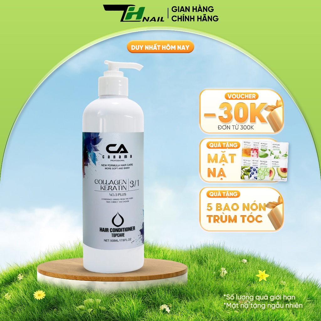 Dầu Xả CANAMA Hair Salon Cho Tóc Khô Xơ Hư Tổn, Ngăn Gãy Rụng Tóc/ Chai 500ml