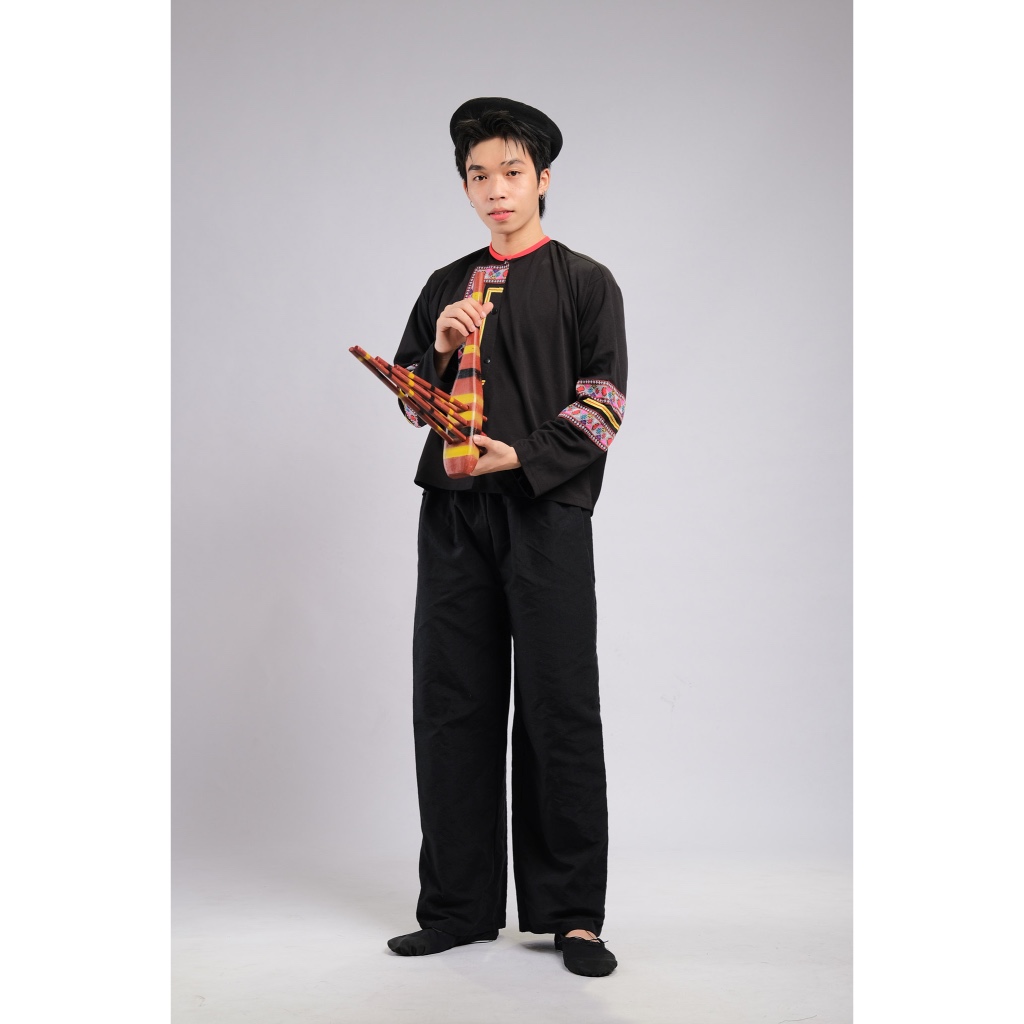 NHM0111 Trang Phục Dân Tộc H'Mông Nam Hoạ Tiết Tím, Bộ Trang Phục Dân Tộc Người Mông Nam,Trang Phục 